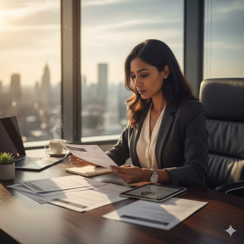 Private banking hiring manager reviewing senior RM shortlists